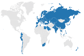Weltkarte mit Markierungen der einzelnen Länder