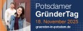 Frau steht vor einem Mann auf dem Bild und lädt ein zum GründerTag Potsdam am 18.11.2025 url gruenden-in-potsdam