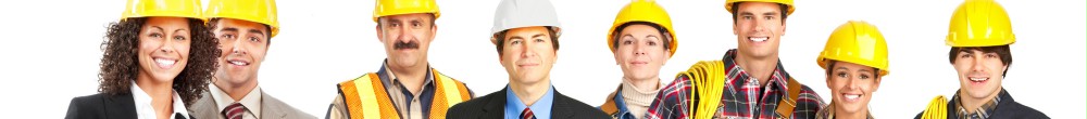 Gruppenfoto von Bauarbeitern