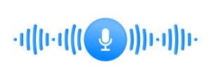 Audio grafische Welle mit stilisiertem Mikrofon
